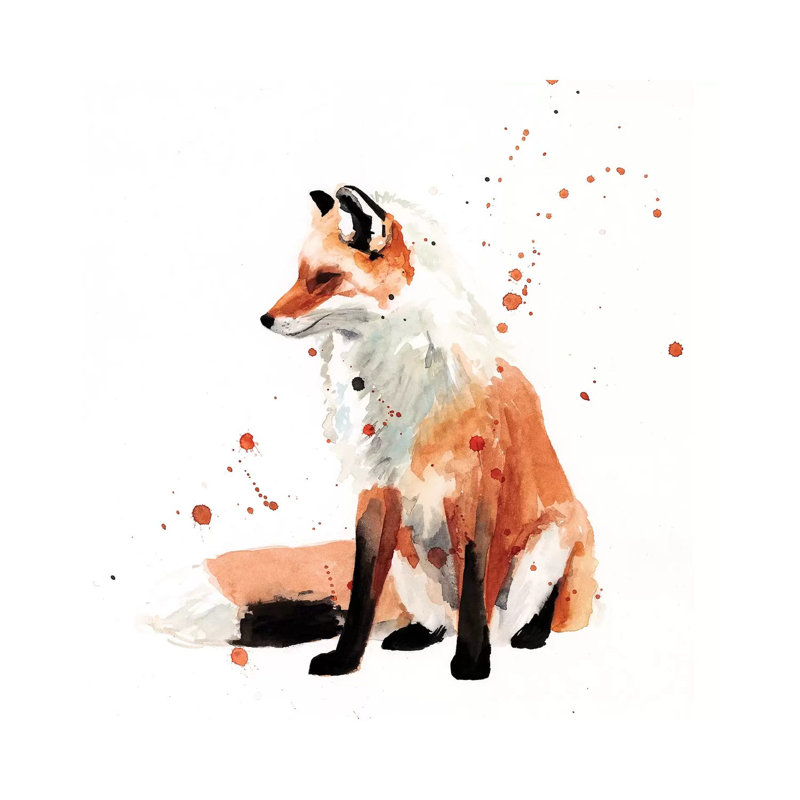 Watercolour Fox I by Victoria Borges - Wrapped Canvas Gallery-Wrapped Canvas Giclée, 93.98 cm H x 93.98 cm W x 1.91 cm D
