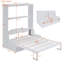 Grand lit escamotable mural avec coussin, conception compacte et multifonctionnelle pour la vie moderne