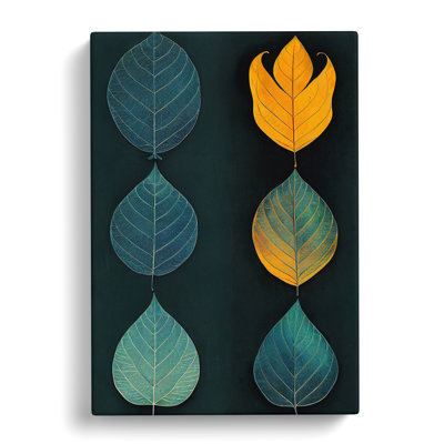 Art Deco Leaves No.4 - Wrapped Canvas