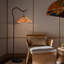 Lampes de plancher en forme de brun et d'herbe noire + fer et marbre