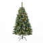 4.5 'Glitter Bristle Mixed Hinged Tree With Red Berry And Pine Cones And 200 CL,407 Tips