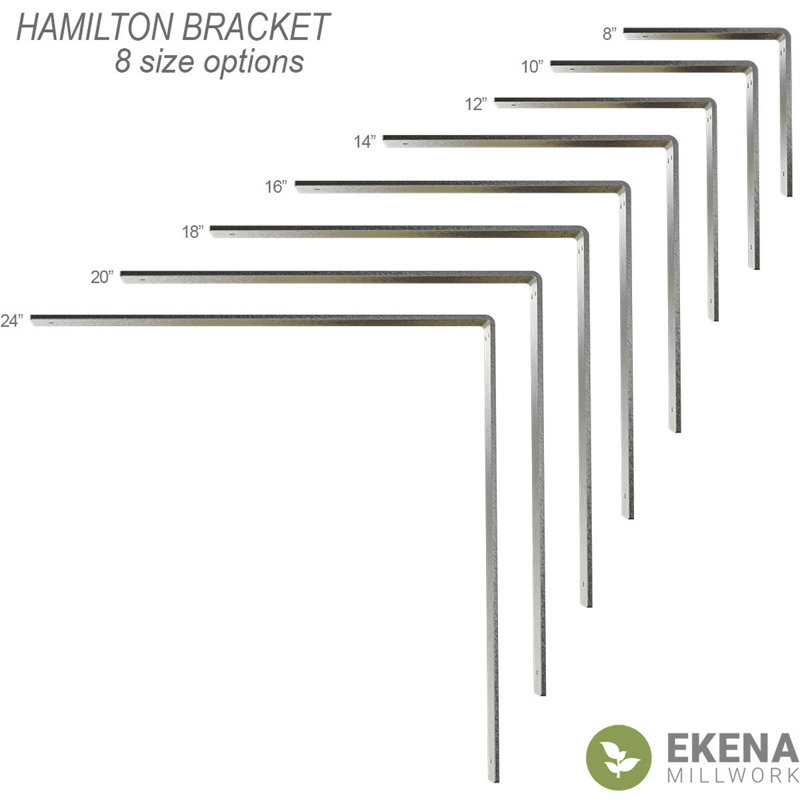 2"W x 20"D x 20"H Hamilton Steel Bracket, White Primer, 20" H x 2" W x 20" D, White Primer (Paintable)