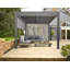 Nexus Grey Aluminium Pergola 3m x 4m with LEDs and 3 Pull Down Screens