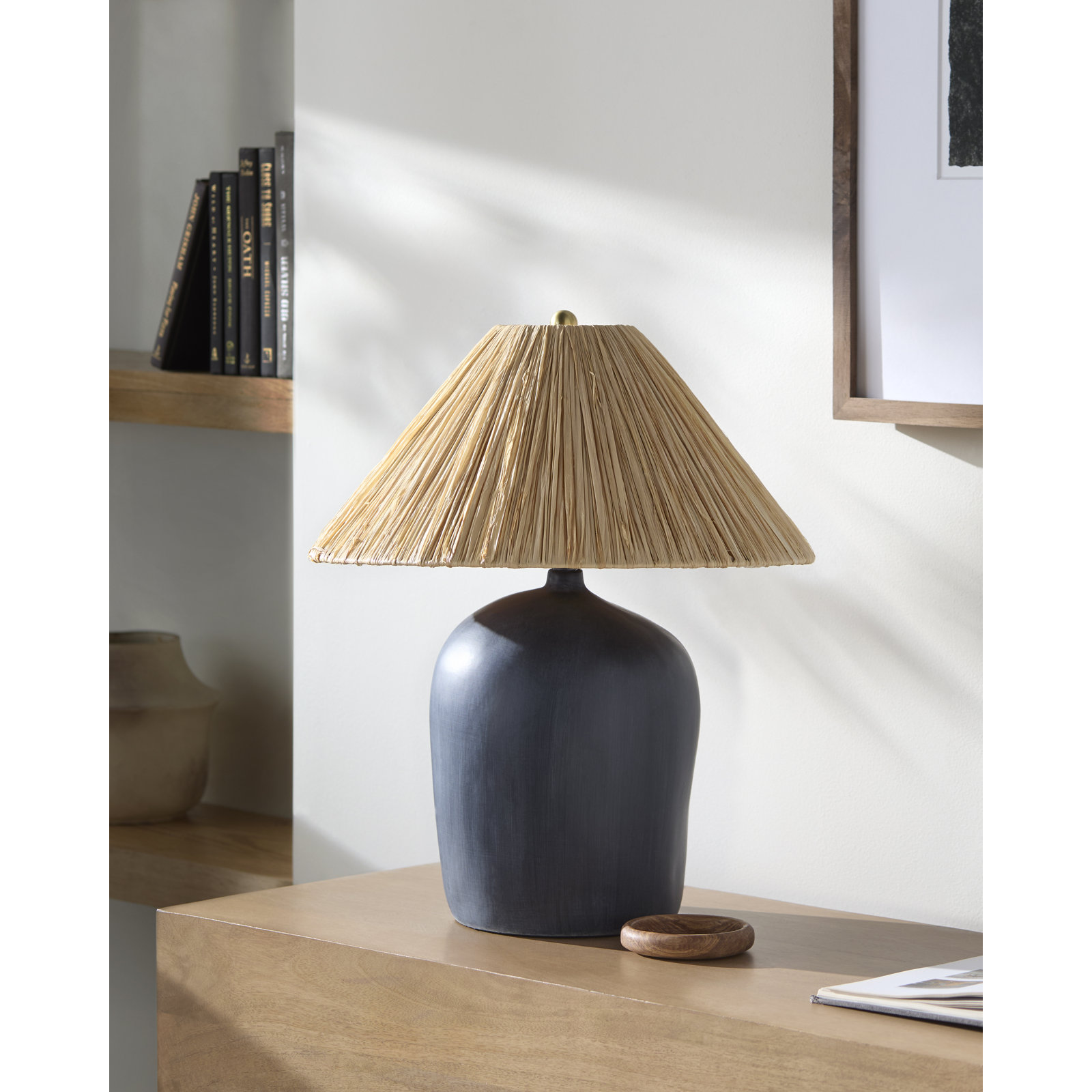 Danica Table Lamp, Black, Seagrass Empire