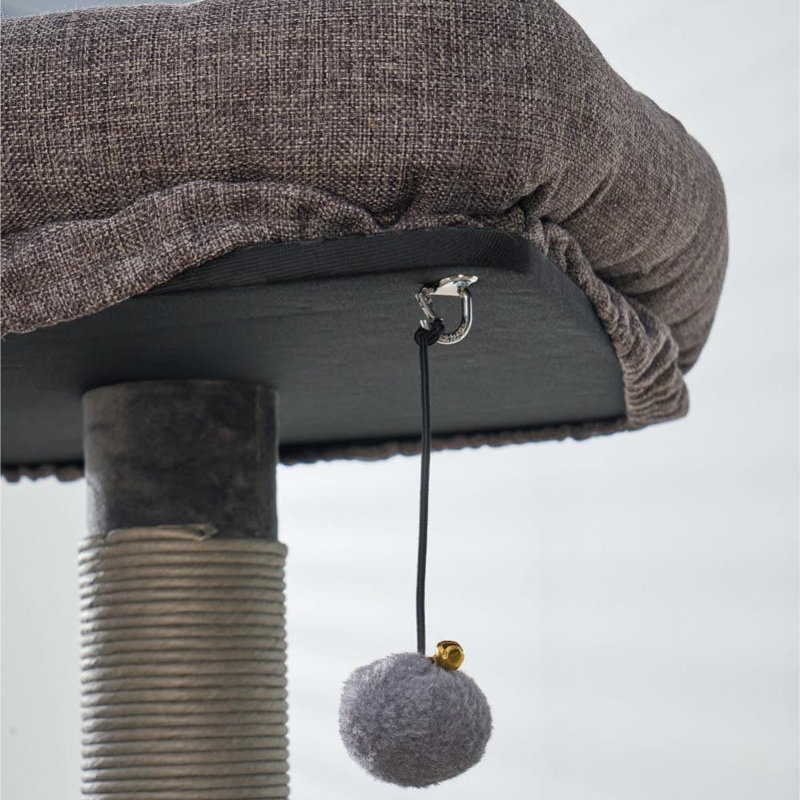 Stella 68" Gray Polyester and Engineered Wood Cat Tree