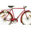 Décoration murale vélo en métal rouge avec siège et poignées, 39 po x 1 po x 24 po