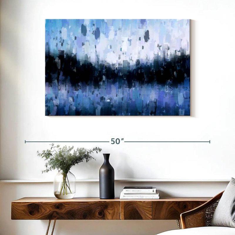 Avery Abstract Navy Blue, 26'' H X 39'' W