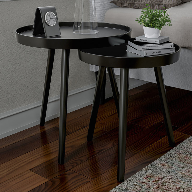 Tray Top Nesting Tables, Black