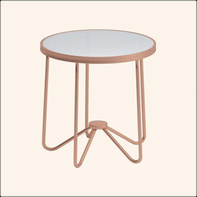 White Frosted Glass Top Round Table