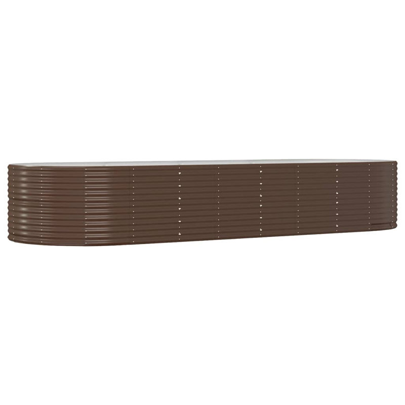 Garden Raised Bed Powder-coated Steel, Brown, 68 cm x 367 cm x 140  cm