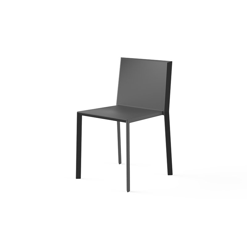 Quatz Stacking Patio Dining Chair, Black