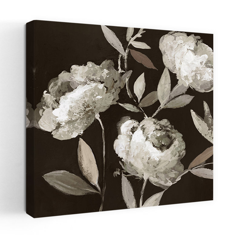 Pivoines sur ébène, délicat, élégant, pivoine romantique, architecture naturelle, art, H 18 po x l 18 po