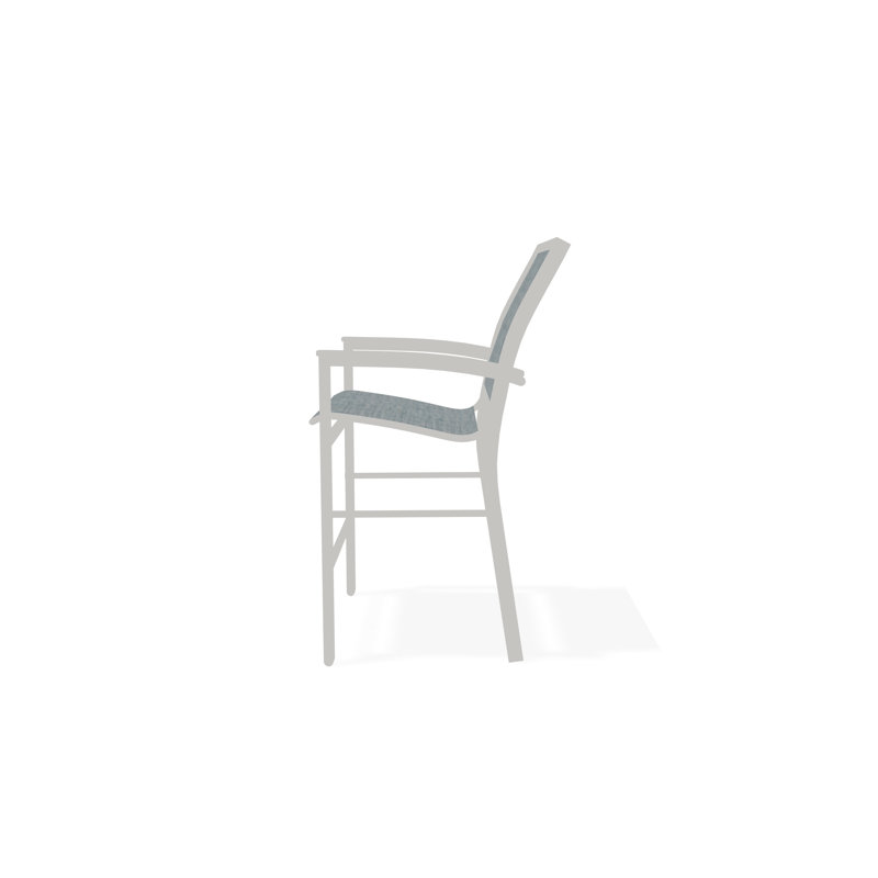 Chaise de café empilable en aluminium Bazza, Neige, Breloque