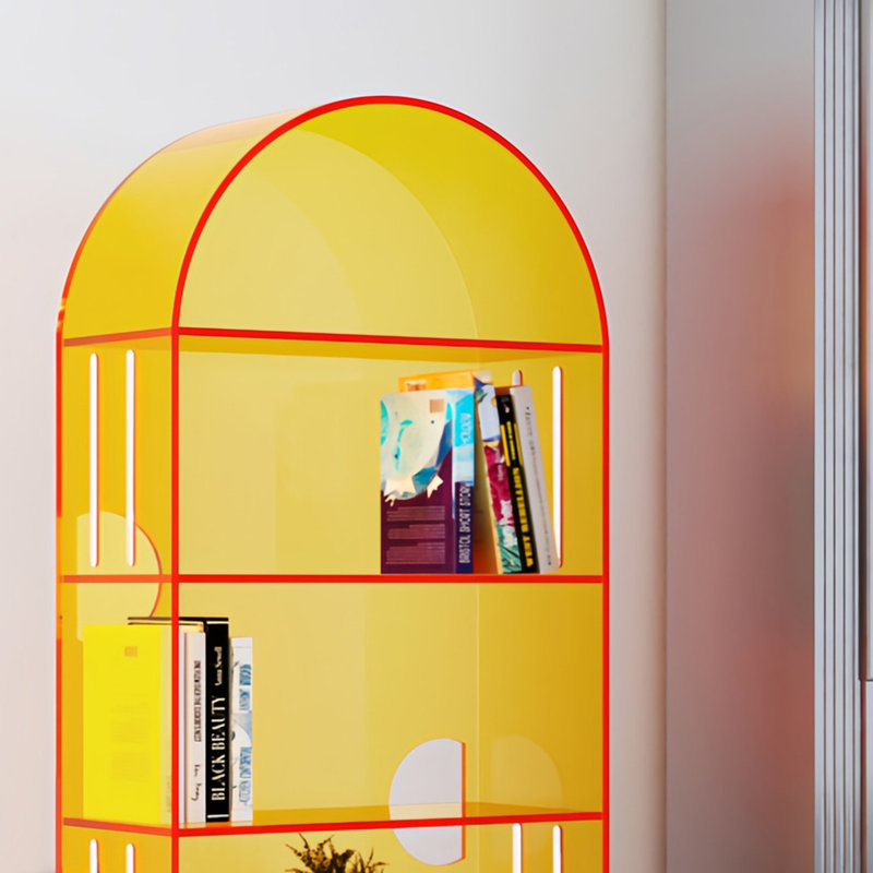 Bibliothèque en ligne de haute qualité de style célébrité, (4 tablettes) H 47,2 po x l 23,6 po x P 11 po, Orange