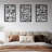 Three Piece Wall Decor With Floral Hollow Out Design And Black Metal Frame, Expertly Crafted From Metal, 3D Cut Visual Effect, 0.08 Inch Thickness For Use, Pre - Fitted Holes Easy Mounting, Adds