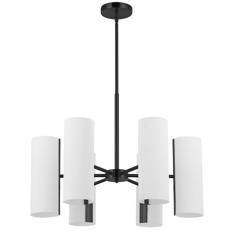 Lustre 6 lumières Cleta, Noir mat