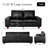 Upholstered Vegan Leather Sofa With Square Arms And Storage Pockets-1462121949