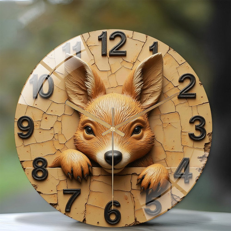 Horloge murale mignonne Fox