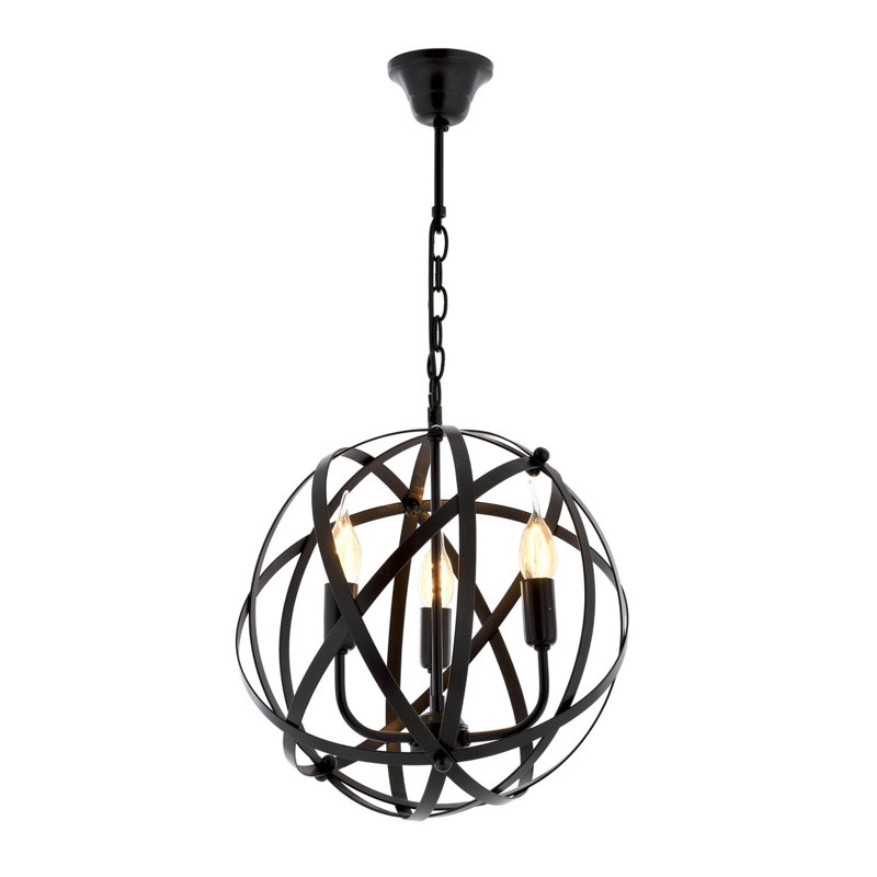 Lustre industriel moderne, structure en métal noir, 29,5 po x 14,2 po | Douille E27, 40 W maximum | Conception élégante de couleur unie pour la décoration intérieure, la salle à manger et les espaces de vie - Luminaire élégant