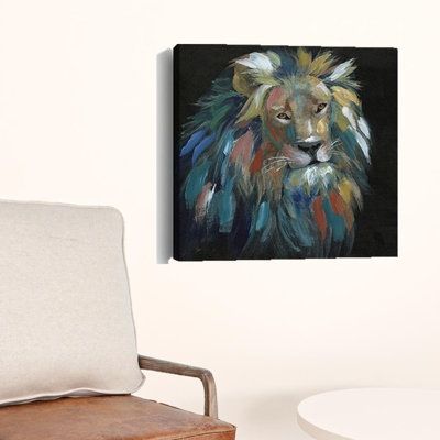 «Painted Lion Portrait», impression murale sans cadre