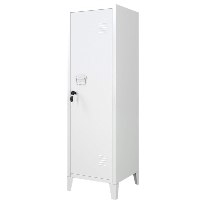 White Metal Lockable Office Storage Cabinet with Shelves