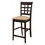 Tabourets de bar rembourrés beige et cappuccino (lot de 2) - Structure en hévéa avec assise en mousse