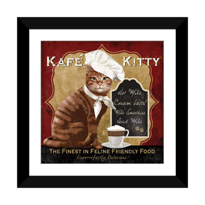 Affiche rétro kafe kitty sur toile tendue