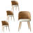 Betsabe Set of 4 Upholstered 19" Seat Height Linen Rattan Back Armchair