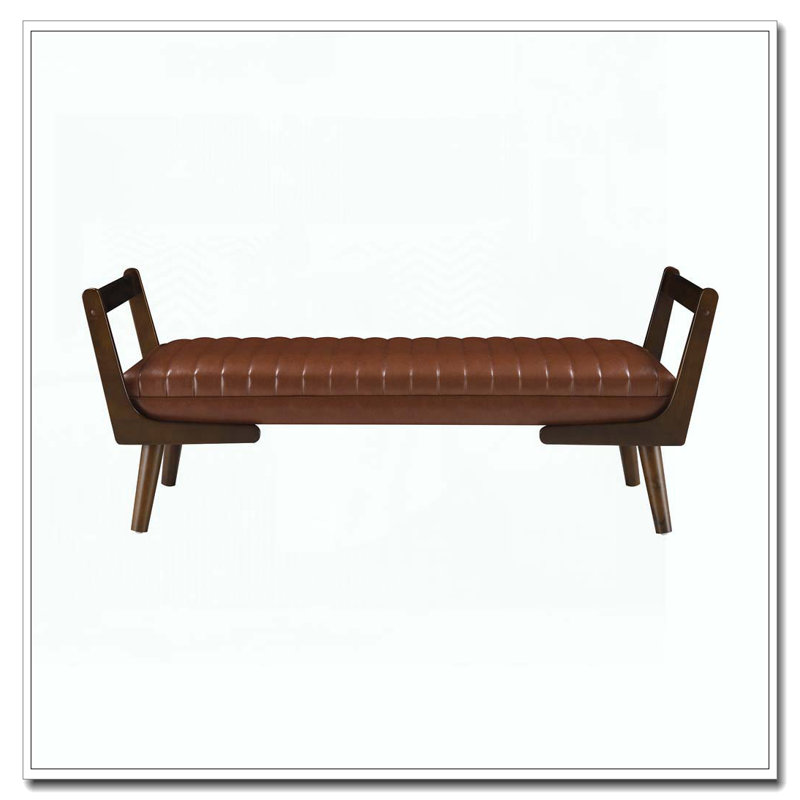 52" Upholstered Bench, Cognac