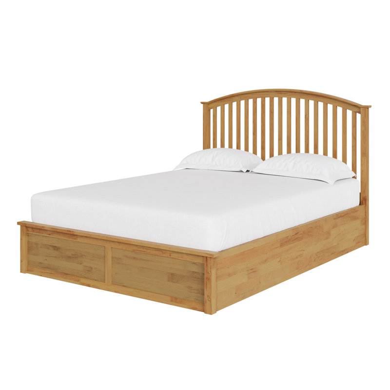 Armory Solid Wood Ottoman Storage Bed, Oak, Double (4'6)