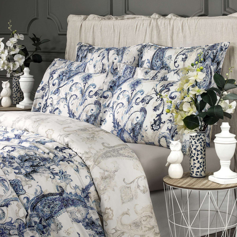 Santorini 100% Cotton Damask Fitted Sheet, Queen