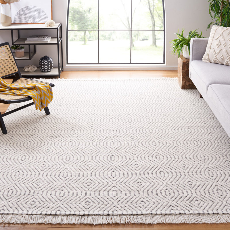 Altis Hand Woven Wool And Cotton Geometric Rug, Rectangle 8' x 10'
