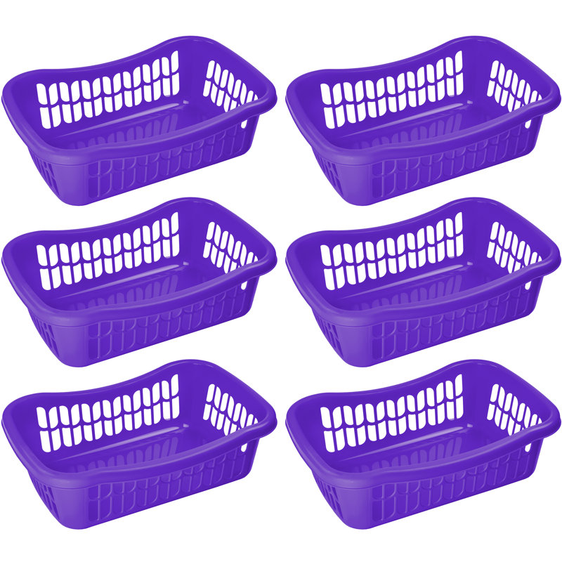 Ensemble de paniers en plastique large, Mauve