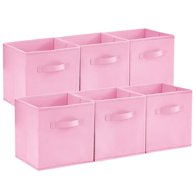 Collapsible Storage Cubes 11 Inch Foldable Fabric Bins Multi-color Organizers Decorative Organizing Baskets For Shelves For Closet, Utility Room, Storage Room Set Of 6 