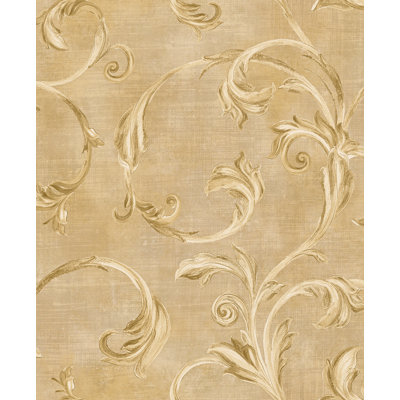  Designs Sand Ekin Scroll Unpasted Wallpaper