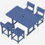 Ensemble de salle à manger d'extérieur de 59,2 po pour 4 personnes avec table rectangulaire HikHDPE-562727774-558300897