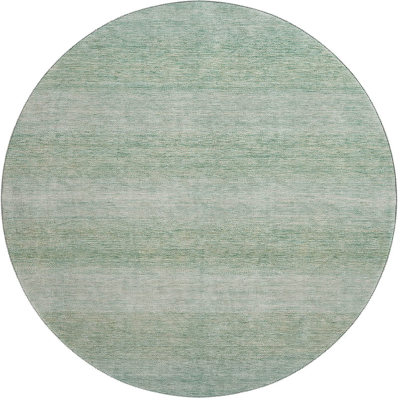 Premium Machine Washable Lubbers AMF1733 Stripe Rug, Round 8'
