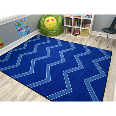 Chevron Rug Blue on Blue