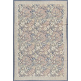 Hand-Knotted High-Quality Beige and Blue Area Rug