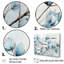 Décoration murale bleue et grise «Bloom» - feuilles-323374545-323374546
