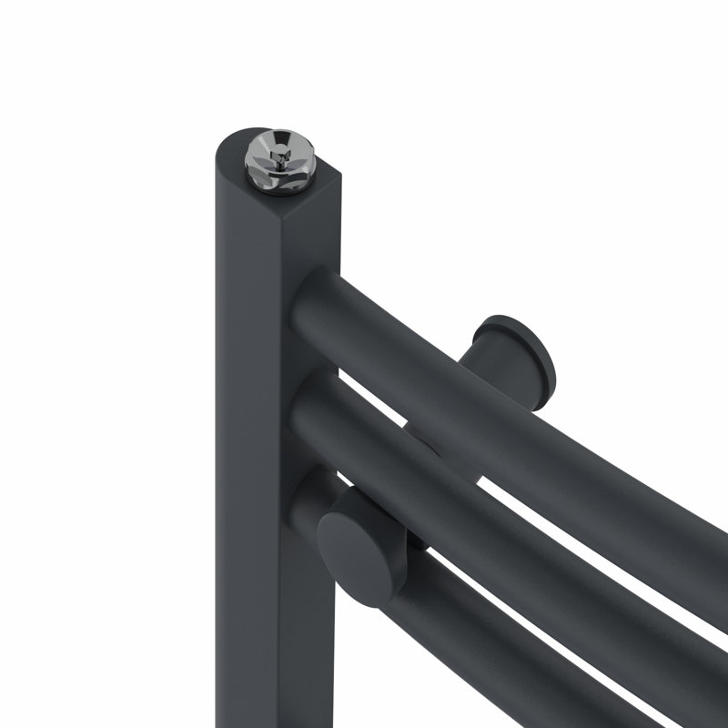 Angelinna Curved Towel Rail Heated Towel Rails, 80cm H x 30cm W x 3.4cm D, Anthracite