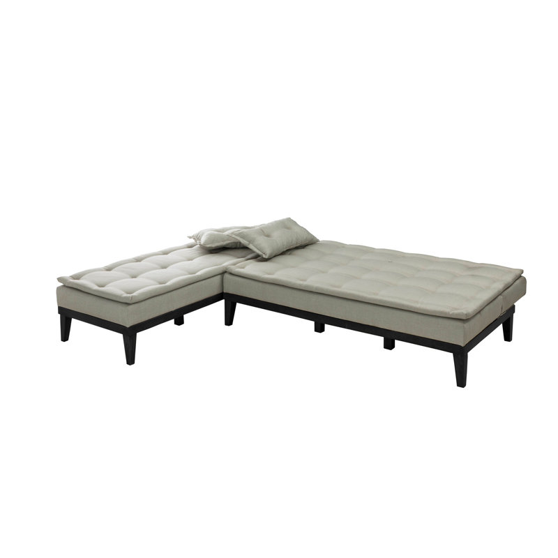 Canapé modulaire d'angle rembourré 88,6 po Sky, Velours crème