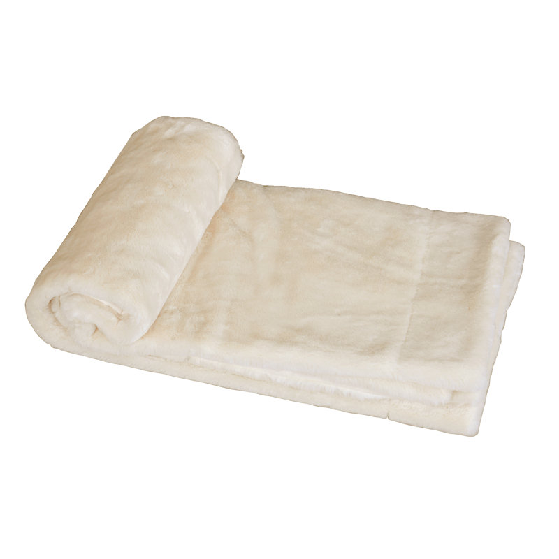 Knitted Throw Blanket, White