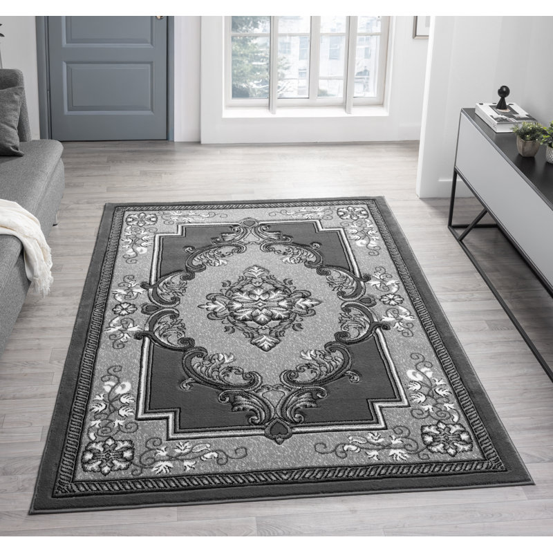 Modern Hand Carved Traditional Oriental Medallion Rug For Living Room Bedroom, Rectangle 4'10" x 7'