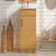 Meuble-lavabo de 20 pouces avec lavabo en céramique, ensemble de meuble-lavabo simple autoportant avec porte à fermeture douce, tablette réglable, style maison de campagne, bois naturel.