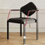 Chaise d'appoint noire à dossier solide (ensemble de 2)