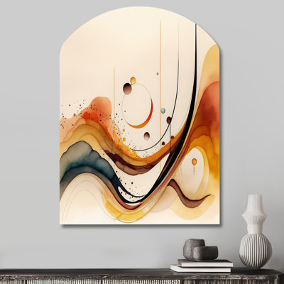 Clariza - Asymmetrical Abstract Minimalism Metal Wall Decor, Arch Metal Wall Sculpture Print