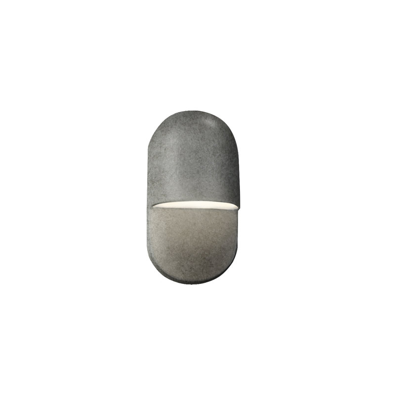 Plafonnier encastré d'extérieur câblé Bharath, Argent antique, H 10 po x l 5 po x P 4 po