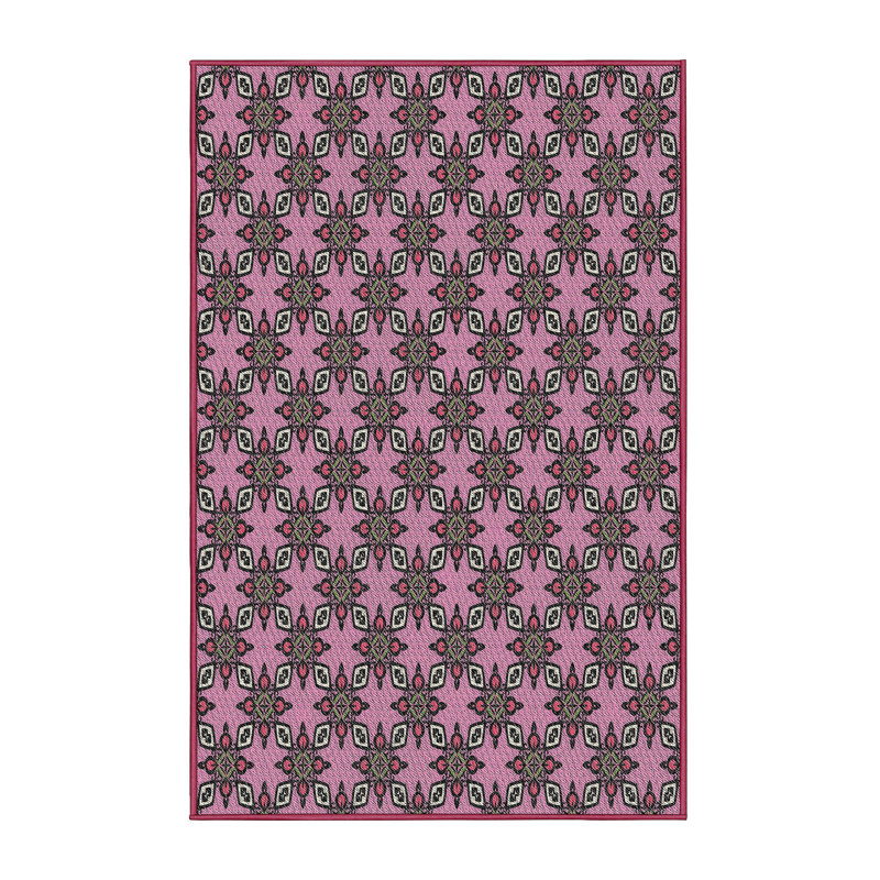 Tapis rose tissé à la machine, Rectangle 2 pi x 3 pi