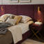 King Size Velvet Bed Frame/Vertical Channel Tufted Wingback Headboard/Upholstered Platform Bed/Strong Wooden Slats/No Box Spring Needed/Easy Assembly-130382490-130382491